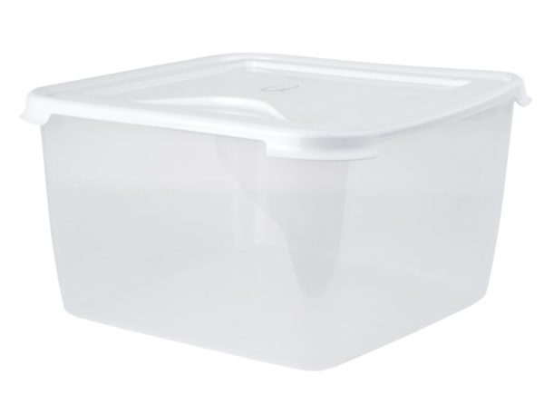 WHAM CUISINE 15L LARGE SQUARE FOOD BOX & LID CLEAR/ICE WHITE