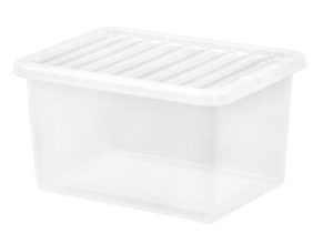 WHAM CRYSTAL CLEAR PLASTIC STORAGE BOX WITH LID 25L