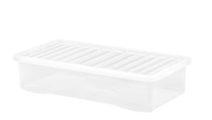 WHAM CRYSTAL 42L UNDER BED STORAGE BOX & LID CLEAR