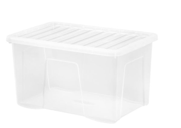 WHAM CRYSTAL 60LTR STORAGE BOX & LID - CLEAR