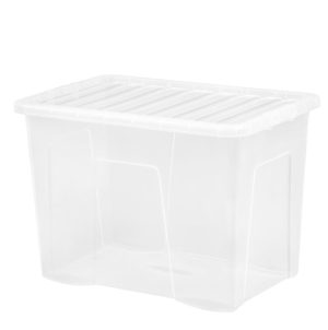 WHAM CRYSTAL 80L STORAGE BOX & LID CLEAR