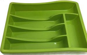 WHITEFURZE LARGE CUTLERY TRAY LIME GREEN