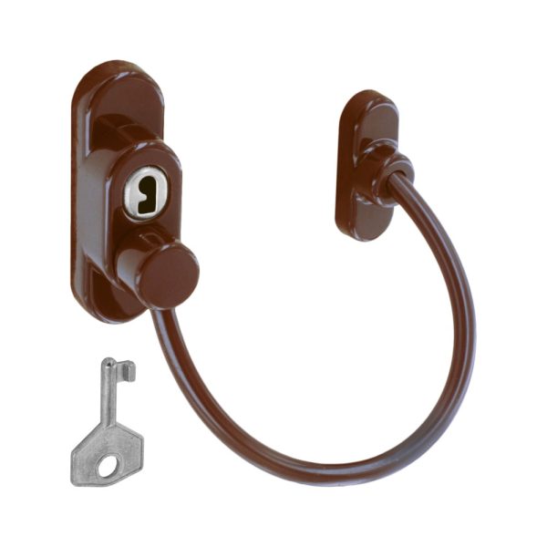 SECURIT S1046 CABLE WINDOW RESTRICTOR BROWN