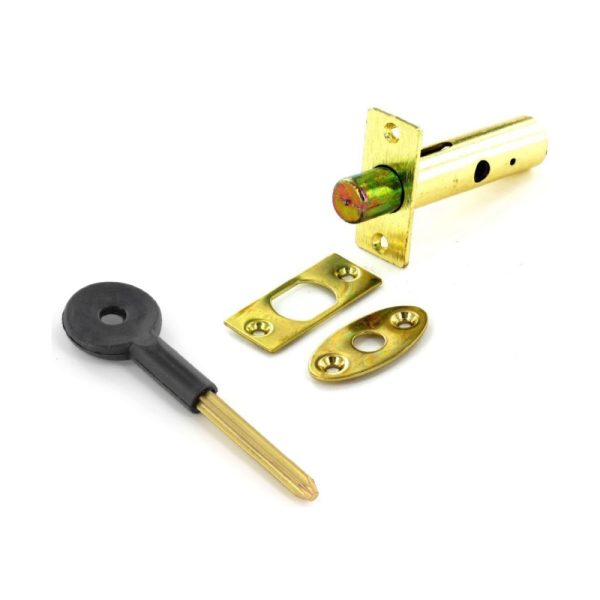 SECURIT S1084 SECURITY BOLT + 1 KEY BRASS PLATED