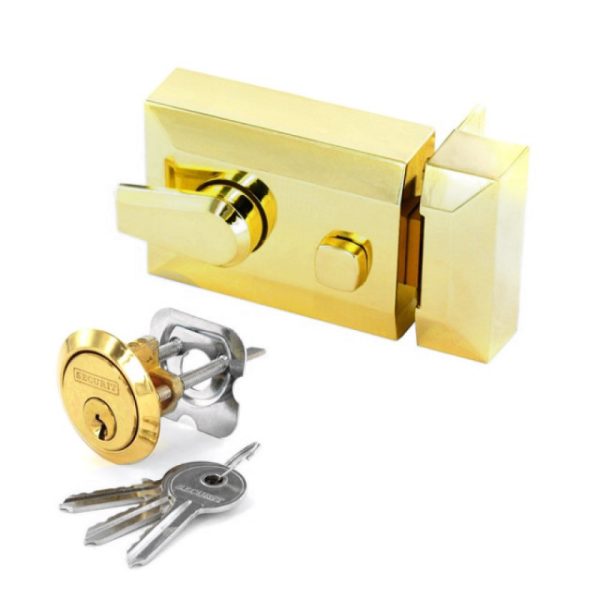 SECURIT S1730 POLISHED BRASS DL NIGHTLATCH STD