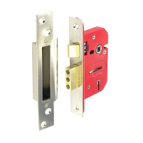 SECURIT S1801 5 LEVER SASH LOCK BRASS PLATED 63MM WITH 2 KEYS