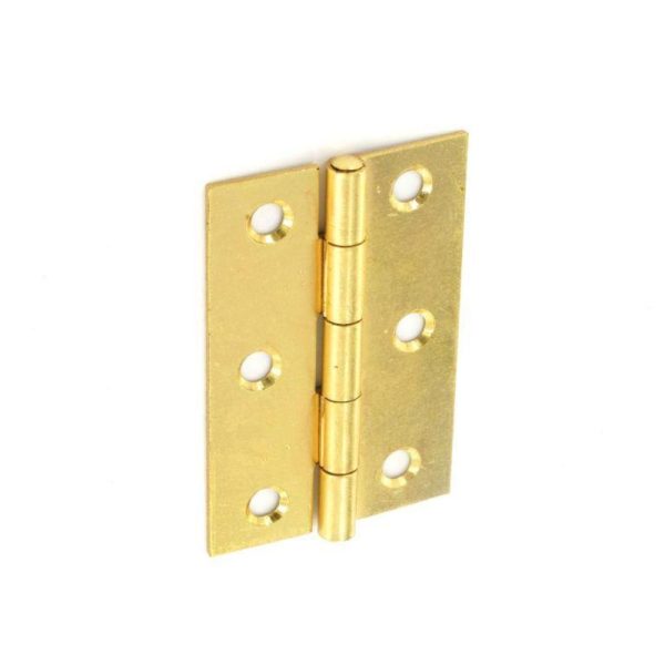 SECURIT S4305 STEEL BUTT HINGES BRASS PLATED 75MM