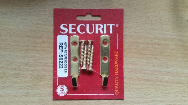 SECURIT S6222 H.D. PICTURE HOOK ELECTRO BRASSED (EB) 60MM