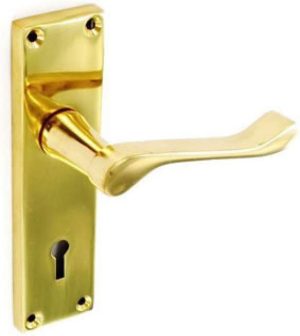 SECURIT S7204 PBRASS PLATED SCROLL LOCK HANDLES 155MM
