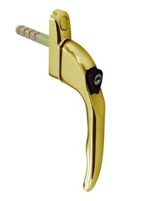 SECURIT S9503 INLINE ESPAG LOCK WIND.HANDLE PBRASS PLATED