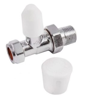 SECURPLUMB U9713 STRAIGHT RADIATOR VALVE CHROME PLATED 15MM