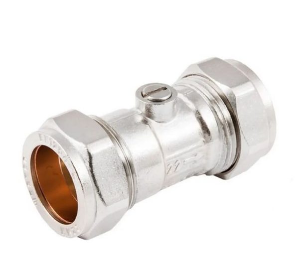 SECURPLUMB U9750 ISOLATING VALVE LP CXC CHROME PLATED 22MM