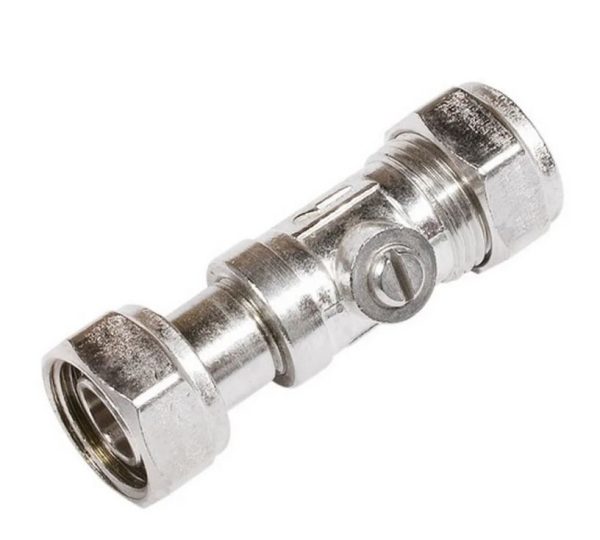 SECURPLUMB U9754 SERVICE VALVE STRAIGHT CHROME PLATED 15MMX1/2