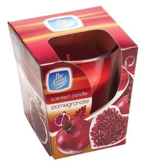 PAN AROMA CLEAR GLASS CANDLE - POMEGRANATE