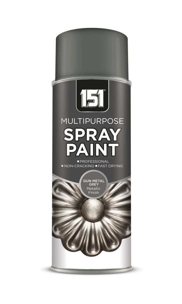 151 METALLIC GLOSS GUN METAL GREY SPRAY PAINT 400ML