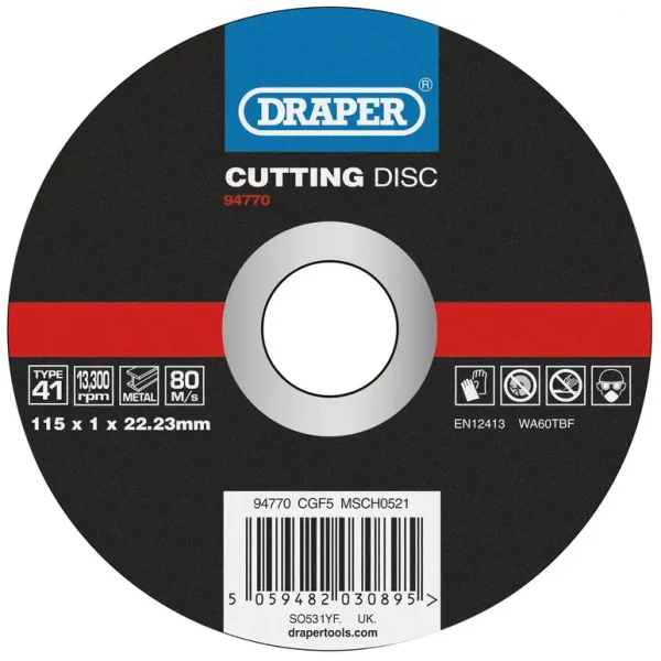 DRAPER METAL CUTTING DISC 115 X 1 X 22.23MM