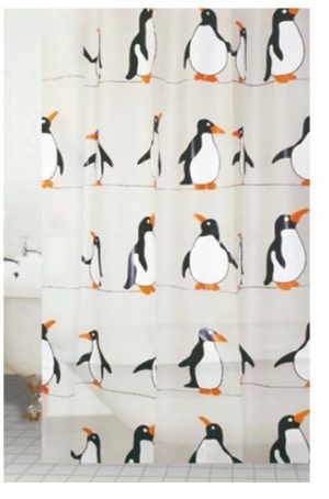 BLUE CANYON PEVA SHOWER CURTAIN PENGUIN