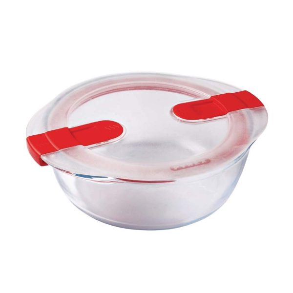 YREX COOK & HEAT ROUND DISH WITH LID 15 350ML