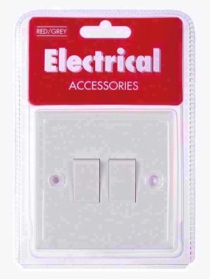 RED GREY B16P TWIN / 2 GANG 2 WAY LIGHT SWITCH WHITE