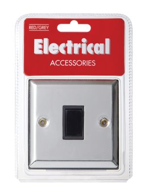 RED GREY CR52P CHROME SINGLE / 1 GANG 2 WAY SWITCH