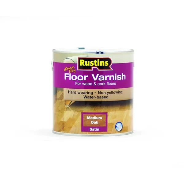 RUSTINS FLOOR VARNISH MED OAK 2.5 LITRE