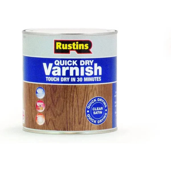 RUSTINS QUICK DRY VARNISH SATIN CLEAR 1 LITRE