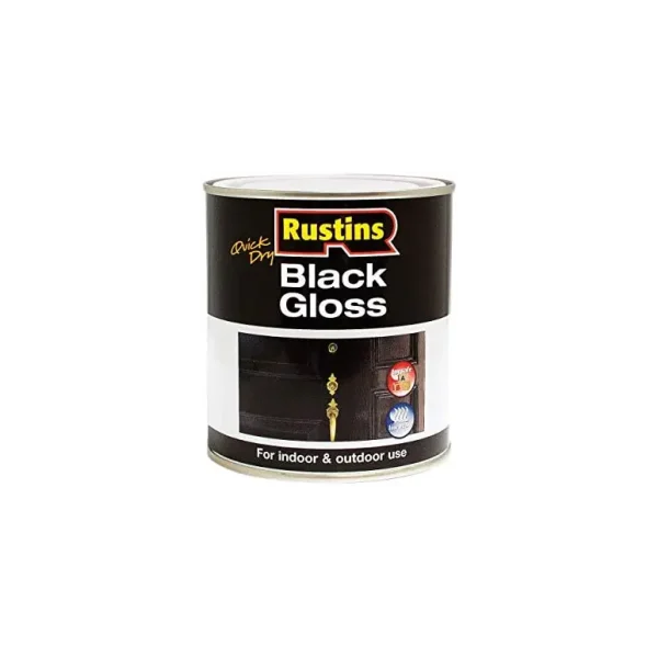 RUSTINS QUICK DRY BLACK GLOSS 500ML