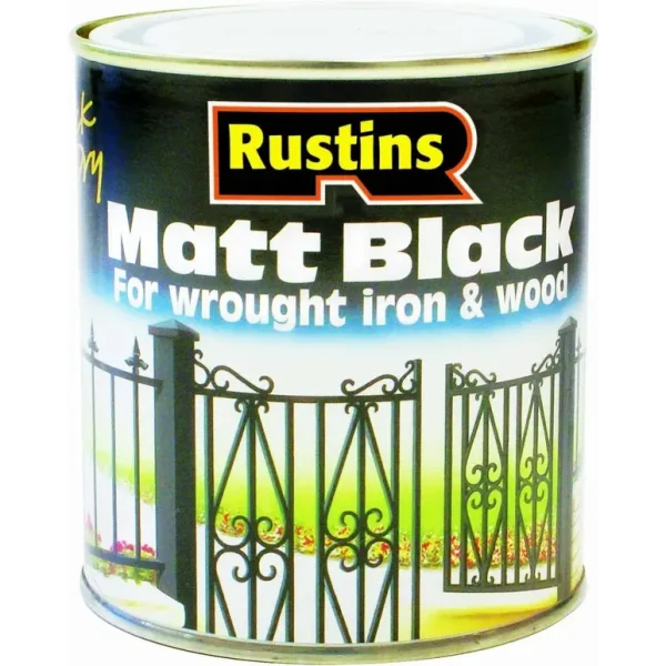 RUSTINS BLACK MATT 1LITRE