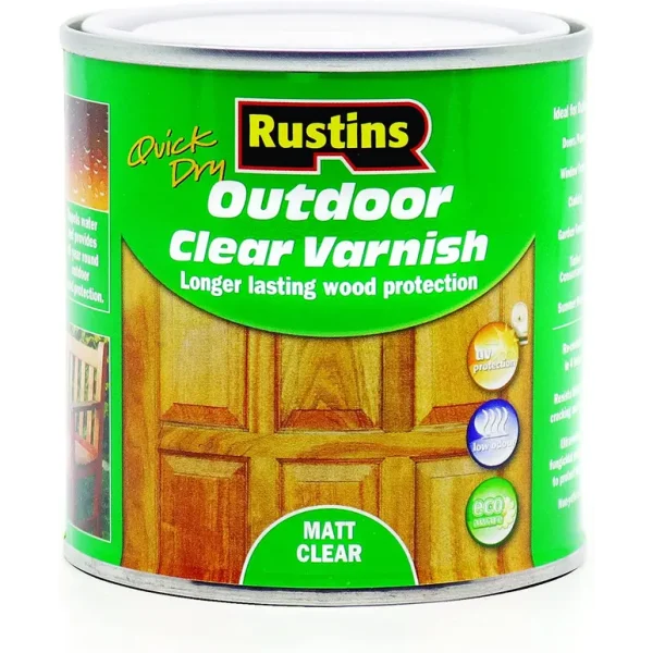 RUSTINS OUTDOOR CLEAR VARNISH MATT 250ML