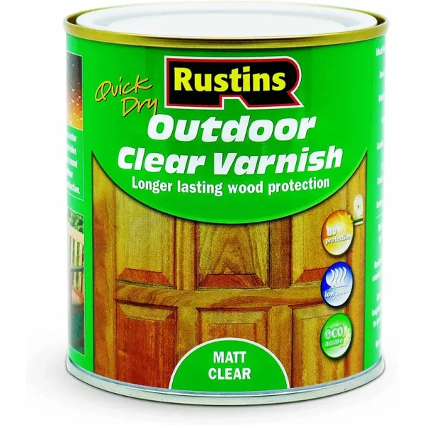 RUSTINS OUTDOOR CLEAR VARNISH MATT 500ML