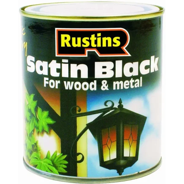 RUSTINS SATIN BLACK 1 LITRE