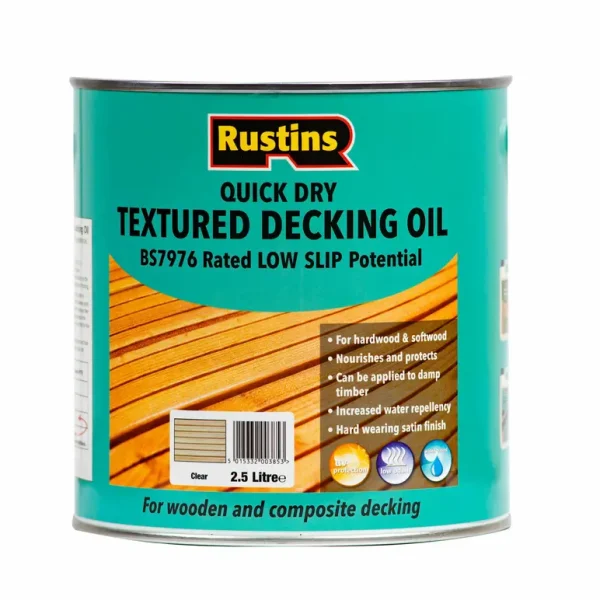 RUSTINS TEXTURED DECKING OIL 2.5 LITRE - CLEAR