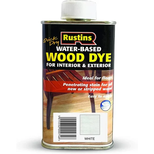 RUSTINS QUICK DRY WOOD DYE WHITE 250ML