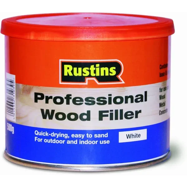 RUSTINS PROFESSIONAL WOOD FILLER WHITE 500G