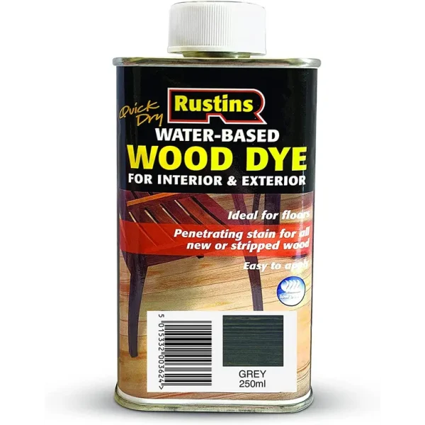 RUSTINS QUICK DRY WOOD DYE GREY 250ML