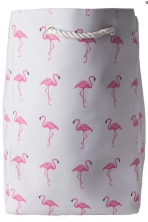 SABICHI FLAMINGO CANVAS STORAGE / LAUNDRY BAG WITH ROPE