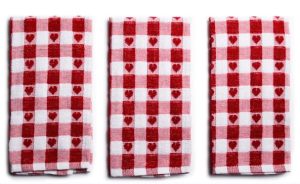 SABICHI TEA TOWELS - RED HEART