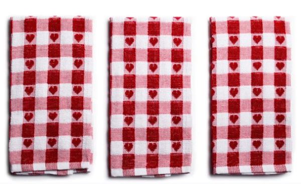 SABICHI TEA TOWELS - RED HEART