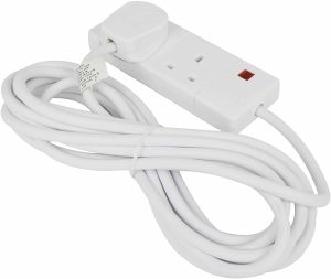 STATUS 2 GANG 5M EXTENSION LEAD WHITE NEON INDICATOR