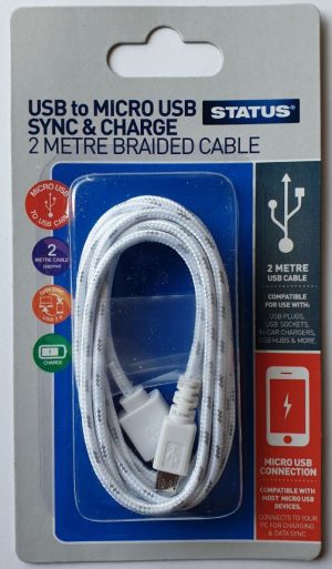 STATUS USB TO MICRO USB SYNC & CHARGE CABLE 2M