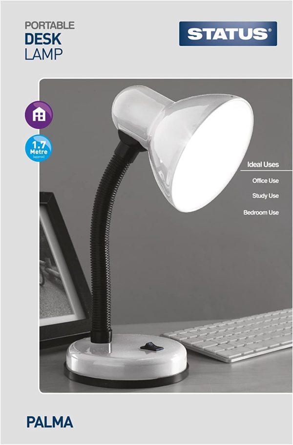 STATUS PALMA FLEXIBLE DESK LAMP - SILVER