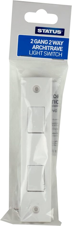 STATUS TWIN / 2 GANG 2 WAY ARCHITRAVE LIGHT SWITCH