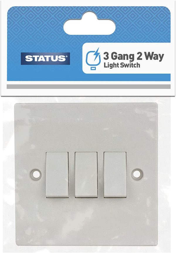 STATUS TRIPLE / 3 GANG 2 WAY LIGHT SWITCH