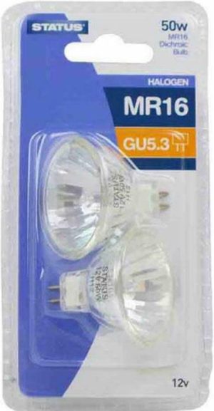 STATUS 50W MR16 GU5.3 4000HR SPOT LIGHT BULB PACK OF 2
