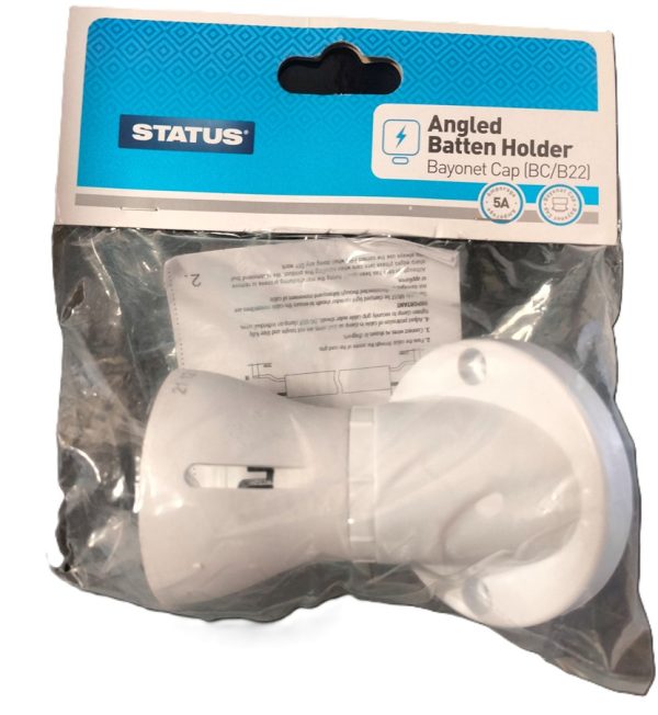 STATUS ANGLED BAYONET BC B22 BATTEN CEILING LAMP HOLDER SOCKET