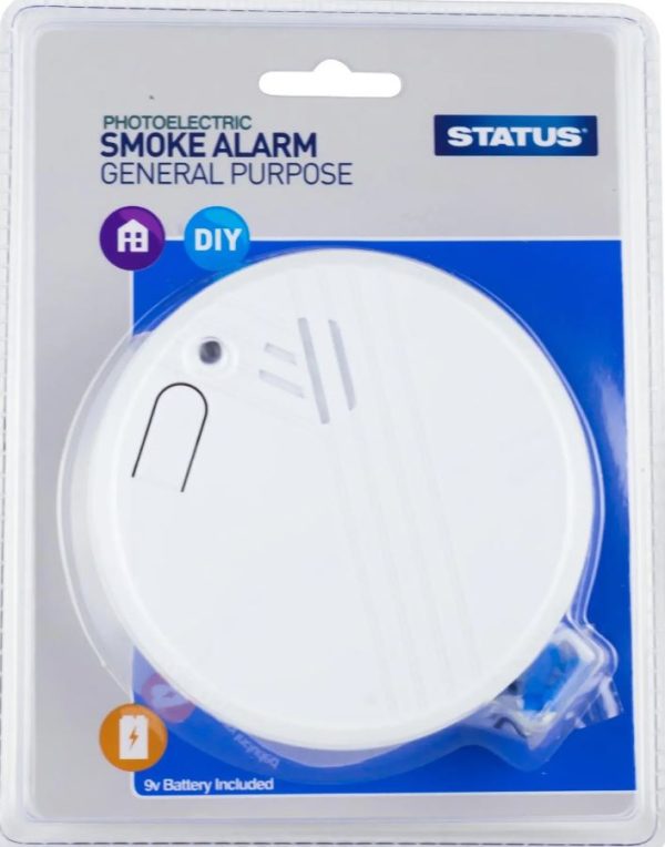 STATUS SMOKE ALARM WITH 9 VOLT REPLACEABLE BATTERY