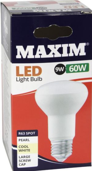 10 X MAXIM 9W=60W R63 LED LIGHT BULB EDISON SCREW / ES DAY COOL WHITE PEARL