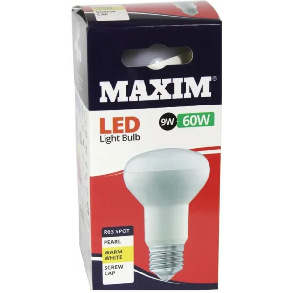 10 X MAXIM 9W=60W R63 LED LIGHT BULB EDISON SCREW / ES WARM WHITE PEARL