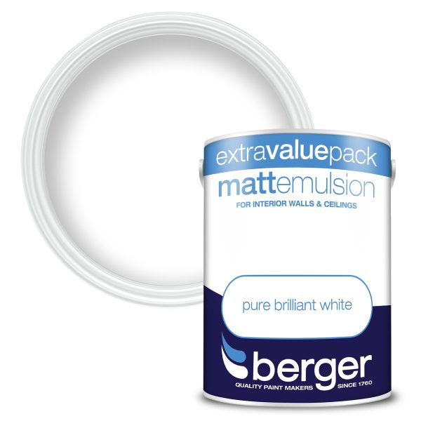 BERGER MATT EMULSION BRILLIANT WHITE 3L