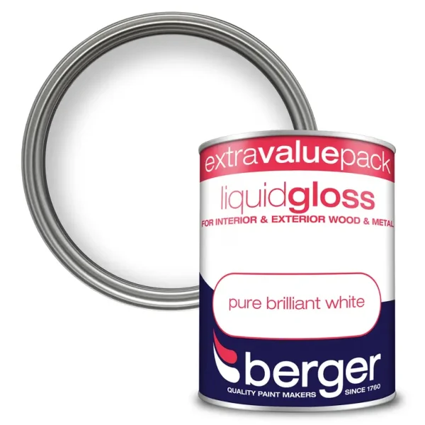 BERGER LIQUID GLOSS BRILLIANT WHITE 1.25L